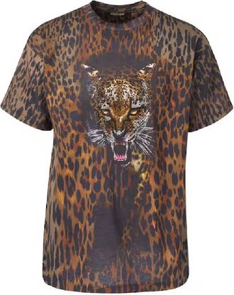 Roberto Cavalli Animal Print Tiger Graphic T-Shirt, Size Medium
