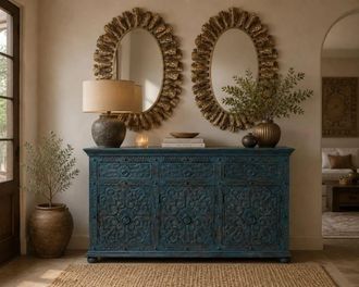 Wanderlust Deco Aparador de madera artesanal 147 x 45 x 96h cm