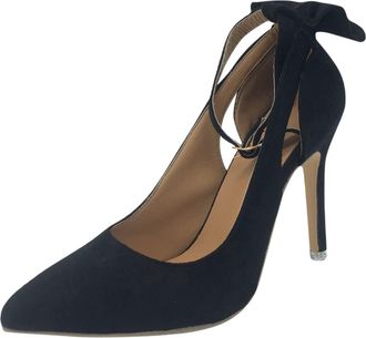 Generic Womens Black High Heels Sexy Evening Shoes with Bows Dress Shoes Wedding Shoes Slingback Strap Sandals Party Shoes High Heels Princess Shoes Bridal Sh