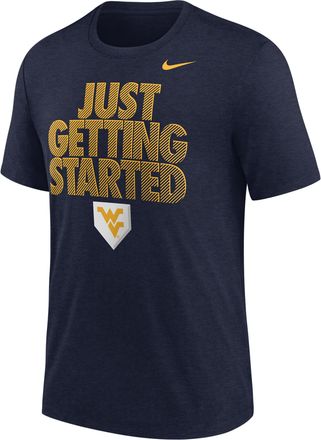 Nike Mens College (West Virginia Mountaineers) Short-Sleeve Baseball T-Shirt in Blue | M21372P966WVRG-NVY