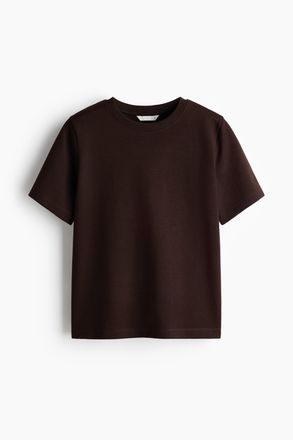 H&M T-Shirt aus Interlock-Jersey - Dunkelbraun