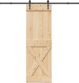 vidaXL Vidaxl - Puerta Corredera Con Herrajes Madera Maciza De Pino 70x210 Cm