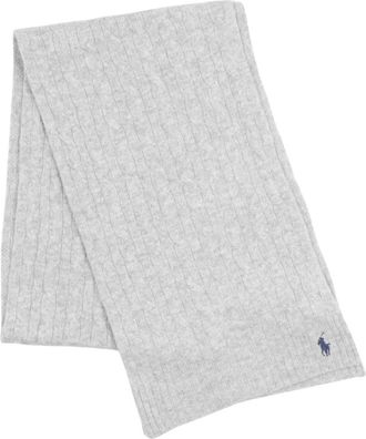 Polo Ralph Lauren Wool And Cashmere Scarf - Dames - Wintersjaals - Grijs - ONE Size - Wol - Accessoires