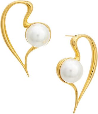 Oscar De La Renta Heart-Shaped Earrings