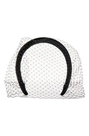 Jennifer Behr Tori Voilette Headband in Black at Nordstrom