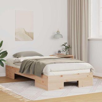vidaXL Estructura De Cama Marr&oacute;n Madera Maciza De Pino Vidaxl