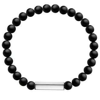 Glanzst&uuml;cke M&uuml;nchen Mens Male Agate Bracelet - Black Sterling Silver - Size 19 cm