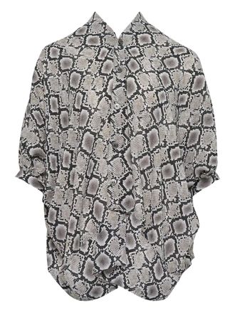 Junya Watanabe python-print georgette blouse - women - Polyester - M - Black