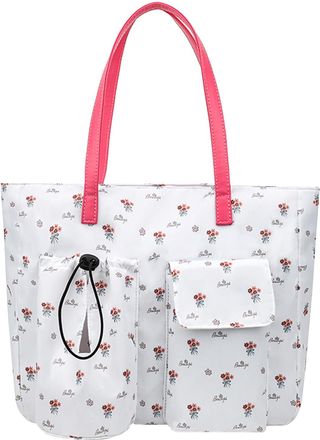 Generic Cymwer Large Capacity Tote Bag with Cup Holder Shoulder Bag for Women (White Flower) (style3)