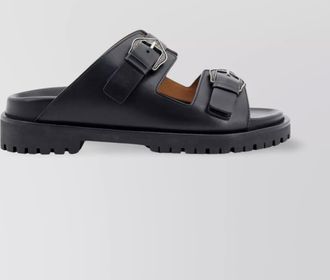 Off-white leather sandals