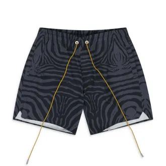 Rhude Black / Grey Zebra Swim Trunk