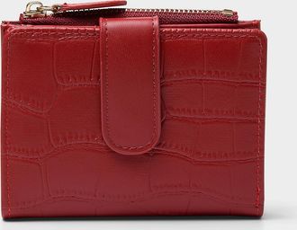 Simons Womens Croc-texture bifold mini wallet