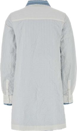 Loewe Womens Cotton-Blend Shirt Dress White Polyester