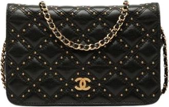 Chanel Pre-owned Quilted Lambskin Crossbody Bag - Dames - Vintage Schoudertas - Zwart - ONE Size - Leer - Vintage