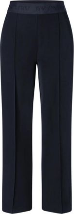 Cambio Stijlvolle Wijde Pijp Broek - Dames - Straight fit broeken - Blauw - L - Polyester - Broeken