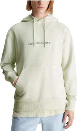 Calvin Klein Square Frequency Logo Hoodie - Heren - Hoodies - Beige - XL - Katoen - Hoodies & sweatvesten