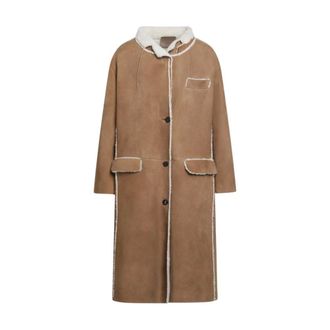 Prada Montone Jas - Dames - Mantels - Bruin - Maat: S