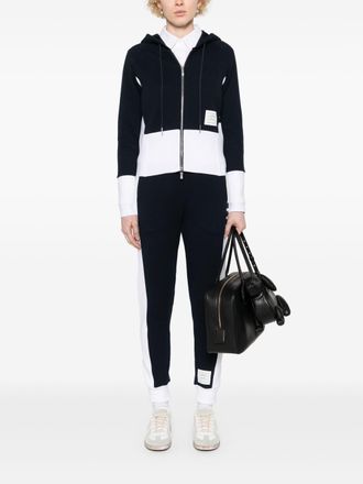 Thom Browne Blouson Zip Up Hoodie met Gecombineerde 4 Bar in Kleurenblokken Van Klassieke Loopback Jersey