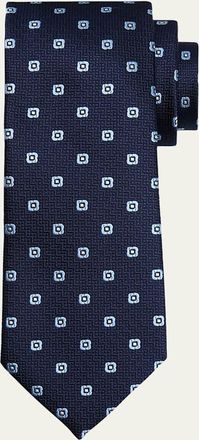 Ermenegildo Zegna Mens Geometric Jacquard Silk Tie