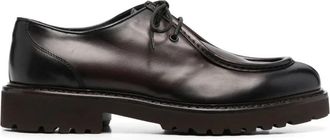 Doucal's Bruin Leren Veterschoenen met Dikke Hak - Heren - Veterschoenen - Bruin - 42 EU - Leer - Schoenen