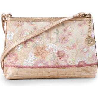 Brahmin Lorelei Croc Embossed Leather Shoulder Bag in Multi Whimsy at Nordstrom