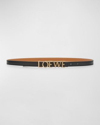 Loewe Bold Logo Leather Skinny Belt