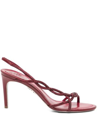 Rene Caovilla 80mm braid sandals - Red