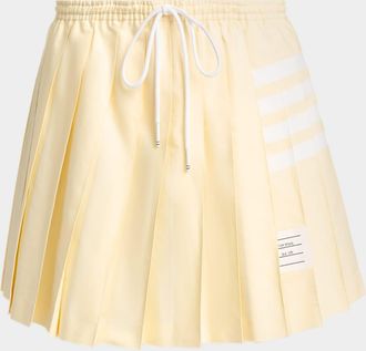 Thom Browne 4-Bar Cotton Drawstring Miniskirt
