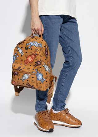 MCM Backpack With Logo, Mens, Brown