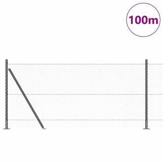 Berkfield Home Hexagon Fence Grey 0.8x100 m Steel