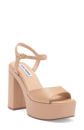 Steve Madden Odina Ankle Strap Platform Sandal in Tan Leather at Nordstrom Rack, Size 9.5