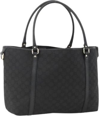 Gucci Pre-owned Tote Bags, female, Black, Size: ONE SIZE Pre-owned Vintage GG Canvas Tote Bag