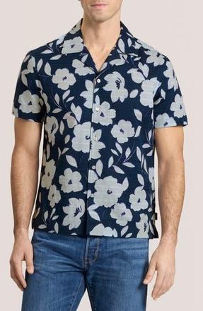 Ted Baker Floral Print Camp Shirt in Midnight Sail at Nordstrom Rack, Size 6(Xxl)