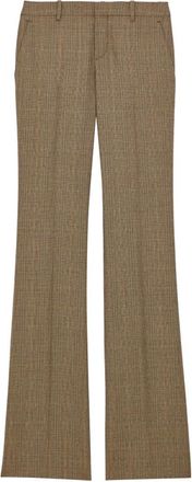 Saint Laurent Broeken, Dames, Bruin, S, Wol, Prince Of Wales Flared Broeken
