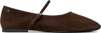 Tory Burch Bruine Su&egrave;de Mary Jane Flats - Dames - Ballerinas - Bruin - 36 1/2 EU - Su&egrave;de - Schoenen