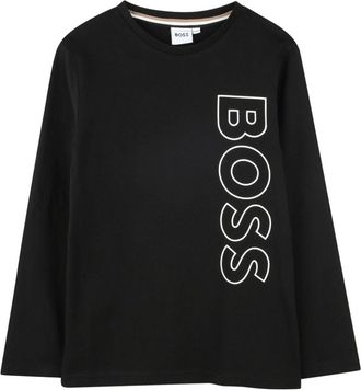 BOSS Kidswear logo-print T-shirt - kids - Cotton - 10 - Black