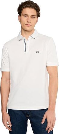 A|X Armani Exchange Cotton Piquet Polo Mens Clothing Off-White : 2XL