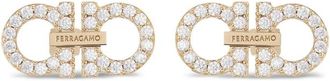 Ferragamo Double Gancini Crystal Embellished Earrings
