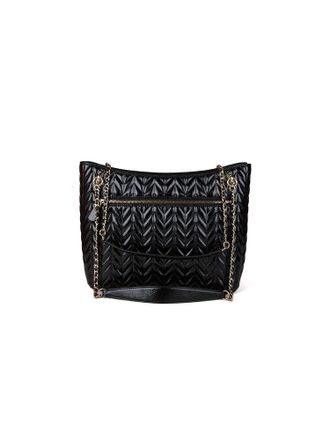 Guess Womens Tote Bag Black Polyurethane - Tote-Bags