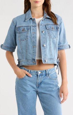 Steve Madden Blu Short Sleeve Denim Jacket in Indigo Blue at Nordstrom, Size X-Small