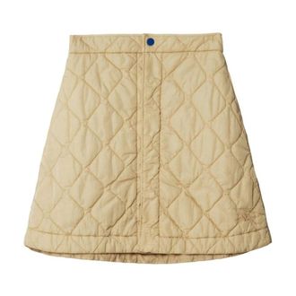 Burberry Short Skirts, female, Beige, Size: 2XS Quilted A-Line Skirt