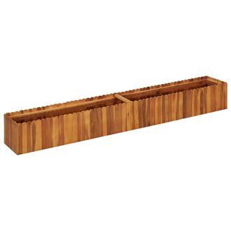 vidaXL Arriate Elevado De Madera Maciza De Acacia 200x30x25 Cm Vidaxl