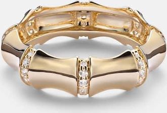 Stone and Strand Bamboo Resort 14kt gold (585/1000) ring with diamonds