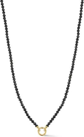 Ember Fine Jewelry 14K Gold Beaded Clasp Necklace in Gold/onyx at Nordstrom Rack