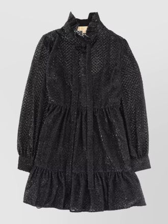 Michael Kors glitter high neck long sleeve dress