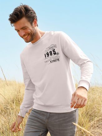 Catamaran Sweatshirt CATAMARAN, Herren, Gr. 44/46, hellgrau, 100% Baumwolle, bedruckt, gemustert, unifarben, Rundhals, Sweatshirts Sweatshirt