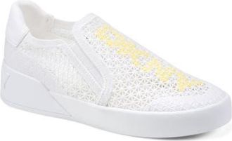 DKNY Marta Mesh Sneaker in White/Yellow at Nordstrom, Size 6.5