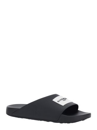 Givenchy Mens Sandals Wide Band Black Polyurethane