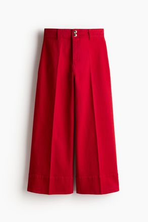 H&M Wide High Cropped Jeans - Red