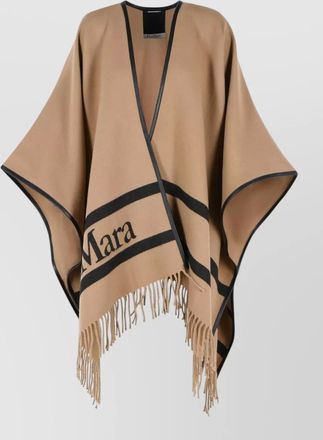 Max Mara wool jacquard poncho